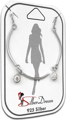 Image de SilberDream Chaîne de cheville 25cm dames 925 argent zirconium vague argent blanc SDF5155W