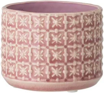 Image de Pot de fleurs en céramique - pour plantes d'intérieur - rose - 10 cm - d'une seule pièce