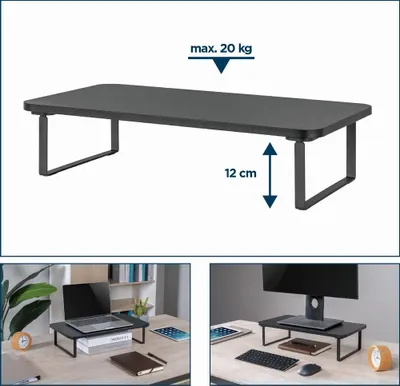 Produktbild von Gembird MS-TABLE-03 Flachbildschirm-Tischhalterung Tisch/Bank Schwarz