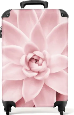 Produktbild von NoBoringSuitcases.com® Koffer Handgepäck Trolley Rollkoffer Kleine Reisekoffer mit 4 Rollen - Blume - Rosa - Natur - Pflanze - Cabin Size < 55x40x23 cm & 55x40x20 cm - Fotokoffer - Kabinenkoffer - BoardgepäckHandgepäck Koffer 55x35x20 cm, 36L,