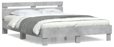 Obrázek produktu pro vidaXL Rám postele s čelem betonově šedý 140x200 cm materiál na bázi dřeva