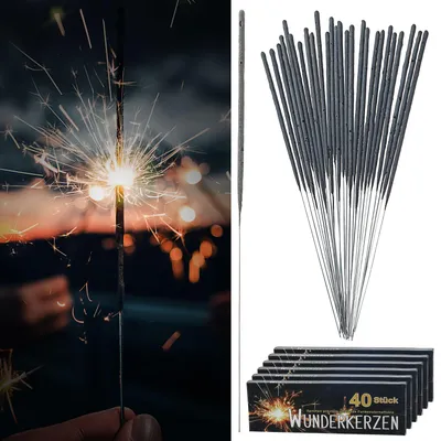 Produktbild von Wunderkerzen 240er Pack Brenndauer 30 Sek. L17cm Feuerwerkskörper Partydeko Funkenzauber