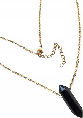 Obrázok produktu pre Čierny Kameň Onyx Zlatá Čakrová Oceľ 50Cm