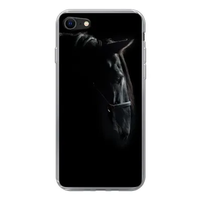 Produktbild von MuchoWow® Handyhülle Schutzhülle Hülle für iPhone 8 Pferd - Leicht - Schwarz Silikon Softcase Handy Hülle - Schutzhaube