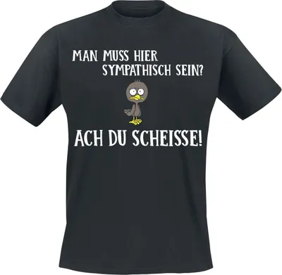 Produktbild von Tierisch T-Shirt Herren Man muss hier sympathisch sein? schwarz M