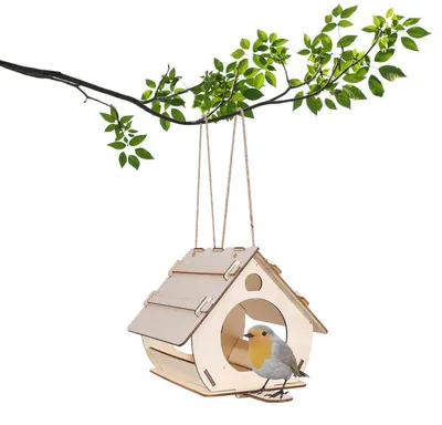 Immagine prodotto di Casetta per uccelli da appendere, mini casetta per uccelli, fai da te, 16 x 10 x 13 cm