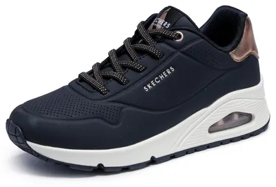 Produktbild von Skechers Damen Uno Shimmer Away Trainers, Black Durabuck, 39.5 EU