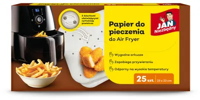 Image de JAN NIEZBĘDNY Papier sulfurisé pour AirFryer - 25 pièces