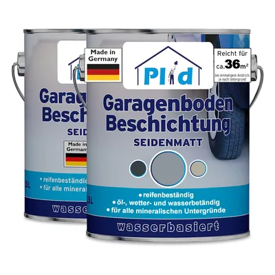Produktbild von Plid Garagenbodenbeschichtung 5L Silbergrau – für ca. 36m² / Betonbodenfarbe & Versiegelung – Bodenbeschichtung Garage, abriebfest & strapazierfähig