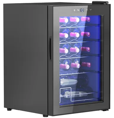 Obrázok produktu pre Chladnička na víno HOMCOM na 20 fliaš, 53 l, 5–18 °C, chladnička na nápoje