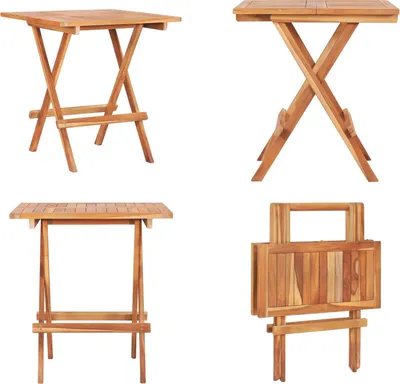 Produktbild von vidaXL Klappbarer Bistrotisch 60 x 60 x 65 cm Teak Massiv - Bistrotisch - Bistrotische - Balkontisch - Balkontische