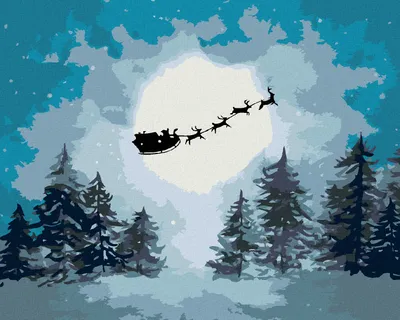 Produktbild von Zuty - Malen nach Zahlen - WEIHNACHTSMANN AUF DEM SCHLITTEN, 40x50 cm, ohne Keilrahmen