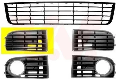 Image de VAN WEZEL Grille de pare-chocs noir avant droit (5894592) pour VW Golf V |