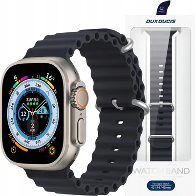Immagine prodotto di Dux Ducis Cinturino Orologio 8 / 7 / 6 / 5 / 4 / 3 / 2 / Se (45 / 44 / 42Mm) Cinturino In Silicone Grigio (Versione Oceanwave)