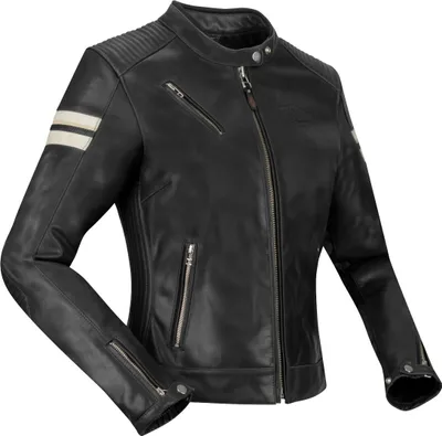 Produktbild von Segura Romeo Damen Motorrad Lederjacke, schwarz/weiß, 38