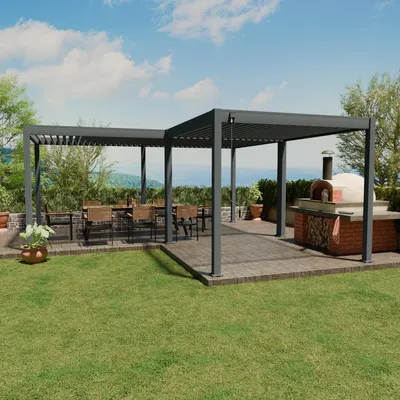 Produktbild von Deluxe mit Classic | Pergola | 6 x 6 M | anthrazit | Lamellendach
