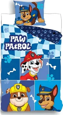 Produktbild von Paw Patrol Chase 2tlg Kinder Jungen Bettwäsche Set 135x200 80x80 cm Baumwolle