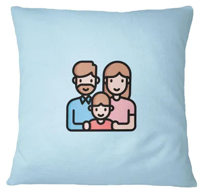 Dekorative Kissenhülle 45x45 cm, Polyester, Reißverschluss, hellblau