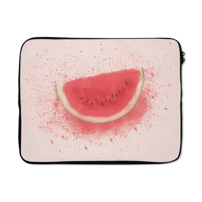 Produktbild von MuchoWow® Laptop Hülle 17 Zoll Laptoptasche Wassermelone - Obst - Pastell - Sommer - Zipper - Schutzabdeckung