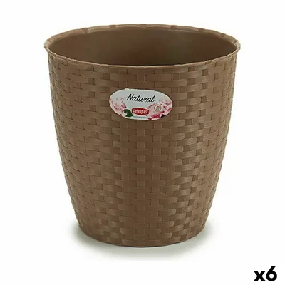 Obrázek produktu pro Stefanplast hnědý plastový květináč 24 x 22,5 x 24 cm (6 kusů)