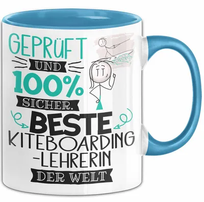 Produktbild von Beste Kiteboarding-Lehrerin Der Welt Tasse Geschenk für Eine Kiteboarding-Lehrerin  Und Sicher Geschenkidee Geburtstag Weihnachten (Blau)