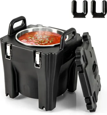 Obrázek produktu pro izolovaný box o objemu 30 l, termobox se zapínatelnými kolečky, stohovatelný box pro uchování tepla, chladicí box s vnitřkem z nerezové oceli a 2 držadly, udržování chladu/tepla