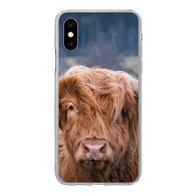 Produktbild von MuchoWow® Handyhülle Schutzhülle Hülle für iPhone X Schottischer Highlander - Hörner - Berg Silikon Softcase Handy Hülle - Handyhülle