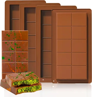 Produktbild von Müsliriegel Backform Silikon für Energieriegel und Muffins - Große Rechteckige Form - Antihaftbeschichtung - Backform für Schokoladenbrownies und Cheesecakes - Ideal für Schokoladenriegel und Eis - Set von 2 Stück