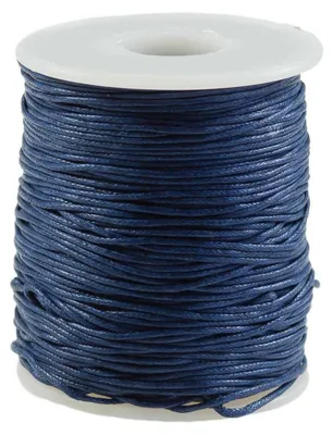 90 Meter / 1 Spule gewachste Baumwollschnur, 1mm stahlblau