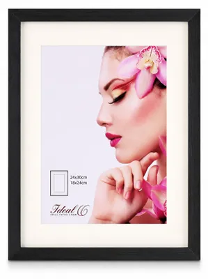 Produktbild von 3D Objektrahmen Holz Bilderrahmen Wanddeko Collage Poster Shirt Trikot Rahmen HR - Farbe: Schwarz | Format: 24x30