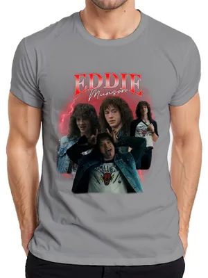 Produktbild von Eddie Munson Hellfire Club Stranger Metal Geschenk Vintage Serie Herren T-Shirt, Grau, XXL