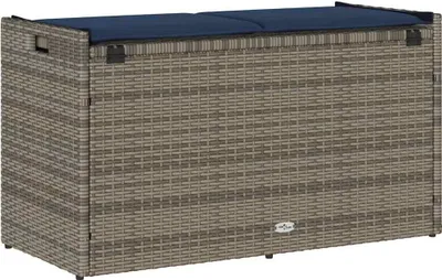 Produktbild von Outdoor-Sitzbank mit Stauraum und Kissen Grau 100 cm