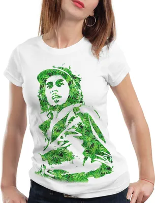 Produktbild von style3 Marley Hanf Damen T-Shirt Rasta musik jamaica gras bob reggae no woman dope, Größe:M