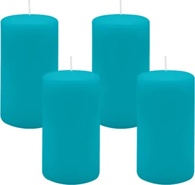 Produktbild von 4er Set Adventskranzkerzen Ocean Blau Ø 70 x 130 mm