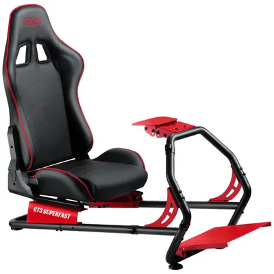 Obrázek produktu pro Oplite GT3 Superfast V2, Závodní kokpit, Černá, Červená, Ocel, 100 kg, Thrustmaster, Logitech, Turtle Beach, Moza and Fanatec, 572 mm