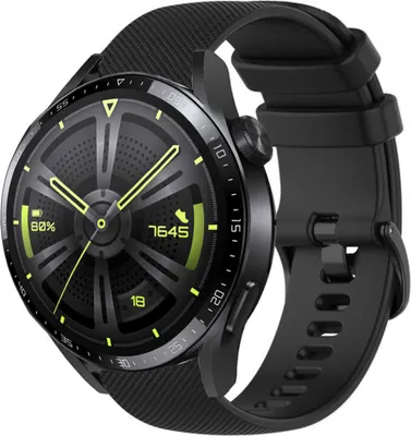 Produktbild von Strap-it Huawei Watch GT 3 46mm Luxus-Silikonarmband (Schwarz)