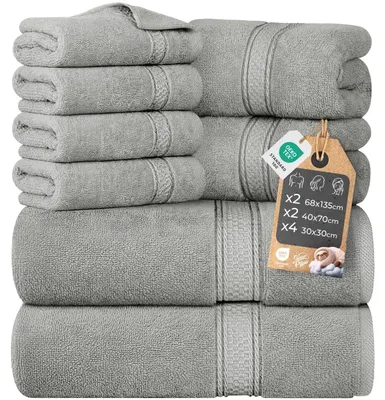 Obrázok produktu pre 8-dielna sada uterákov zo 100% bavlny, mäkká a dobre absorbujúca