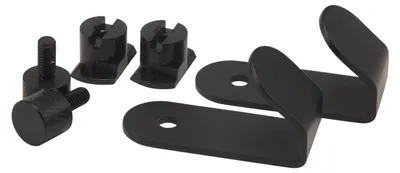 Produktbild von FibroTech Haken RAL 9011, 2 Stk., 5×2,5 cm, Schwarz, Stahl, für Akustikpaneele