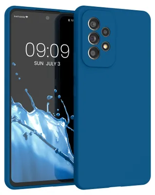 Produktbild von kwmobile Handyhülle für Samsung Galaxy A53 5G Hülle - Case Silikon - Kabelloses Laden - Schutzhülle Cover in Blue Reef