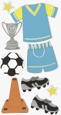 Produktbild von Sticker-Etikett Fußball 7 Stück bunt Packung mit 6 Stück