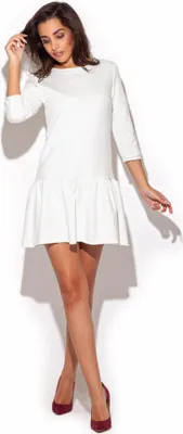 Produktbild von Katrus Kleid mit Rüschensaum , Farbe:Ecru, Größe:40