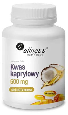Immagine prodotto di Acido caprilico (60% C8) 600 mg, 90 capsule - ALINESS