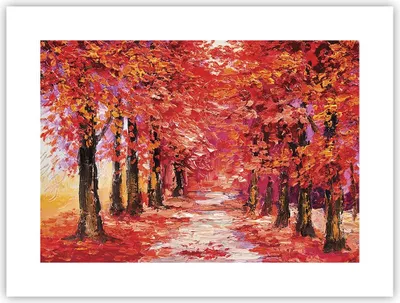 Produktbild von Poster - Poster ohne Rahmen - Herbst Park Allee - 40x30 cm - Wand Bild - Wanddeko - Wandbilder - Kunstposter - Wandposter - Bilder - Kunstdruck - Wanddekoration - Wandbild - P2XAA40x30-4292