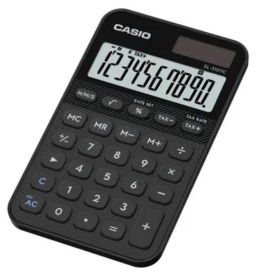 Obrázek produktu pro Casio SL-310YC, Kapsa, Jednoduchá kalkulačka, 10 číslice/číslic, Baterie / Solár, Černá