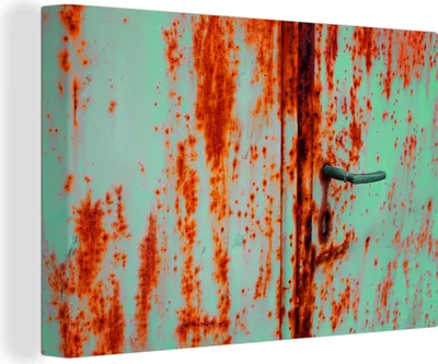 Produktbild von OneMillionCanvasses® - Leinwandbilder - 150x100 cm, Rost - Eisen - Industriell, Wandbilder Kunstdruck Wanddekoration - Foto auf Leinwand - Gemälde auf Holzrahmen
