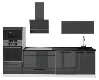 Imagen del producto de Mueble de cocina Vicco Fame-Line Antracita alto brillo/Blanco 280 cm, ET Antracita, Model 64711