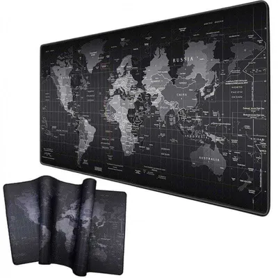 Zdjęcie produktu dla Duża podkładka pod mysz i klawiaturę z mapą świata, 90x40 cm - Rozszerzona podkładka pod mysz dla optymalnego grania i pracy biurowej