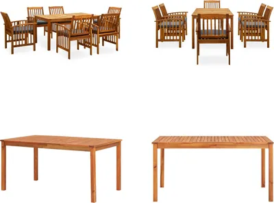 Immagine prodotto di vidaXL set da pranzo da giardino 7 pezzi con cuscini in legno massiccio di acacia - Set da pranzo da giardino - Set da pranzo da giardino - Set da giardino - Set da giardino