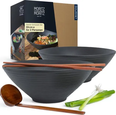 Produktbild von Moritz & Moritz 2x Ramen Schwarz mit Rillen