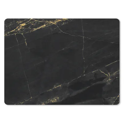 Obrázek produktu pro Podložka pod myš - Mramor - Černá - Zlatá - Elegantní - Mramorový vzhled - Design - 23x19cm - Podložka pod myš